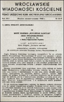 Wrocławskie Wiadomości Kościelne. R. 23, 1968, nr 8-9