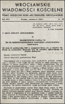 Wrocławskie Wiadomości Kościelne. R. 23, 1968, nr 10