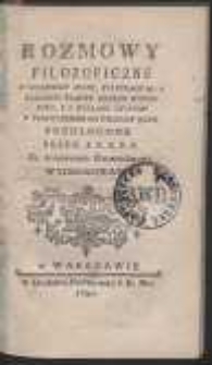 Rozmowy Filozoficzne O Trzęsieniu Ziemi, Piorunach [&hellip;] Z Francuzkiego Na Oyczysty Język Przełozone