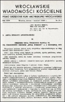 Wrocławskie Wiadomości Kościelne. R. 24, 1969, nr 3-4