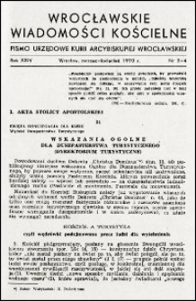 Wrocławskie Wiadomości Kościelne. R. 25, 1970, nr 3-4