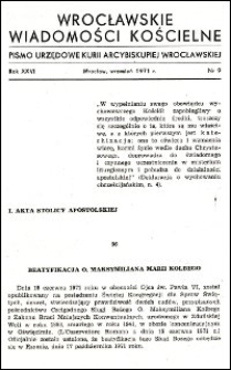 Wrocławskie Wiadomości Kościelne. R. 26, 1971, nr 9