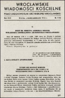 Wrocławskie Wiadomości Kościelne. R. 29, 1974, nr 9-10