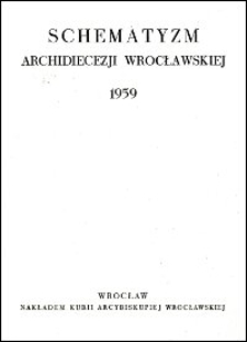 Schematyzm Archidiecezji Wrocławskiej. 1959