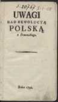 Uwagi Nad Rewolucyą Polską z Francuzkiego