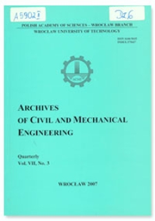Archives of Civil and Mechanical Engineering, Vol. 7, 2007, nr 3