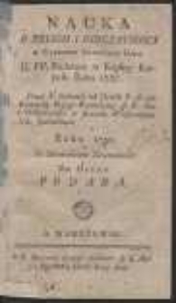 Nauka O Religii I Obyczaynosci W Czterech Kazaniach Dana JJ. PP. Kadetom w Kaplicy Korpusu Roku 1787 [&hellip;] Roku 1790 [&hellip;] Do Druku Podana
