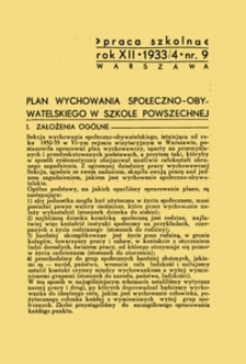 Praca szkolna : dodatek miesięczny do Głosu Nauczycielskiego, poświęcony sprawom pedagogiczno-dydaktycznym w związku z praktyką szkolną, Rok XII, nr 9