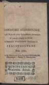 Wiadomosci Algiebryczne Początki Rachunku przez litery alfabetu zawieraiące do poięcia uczącey się Młodzi w Szkołach Woiewodzkich Krakowskich Przystosowane Roku 1780