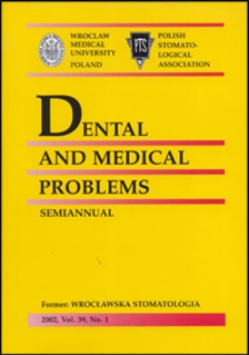Dental and Medical Problems, 2013, Vol. 50, nr 3