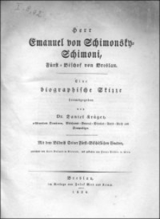 Herr Emanuel von Schimonsky-Schimoni, Fürst-Bischof von Breslau : eine biographische Skizze