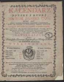 Kalendarz Polski I Ruski Na Rok Panski 1796 […]