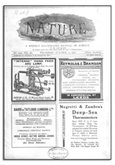 Nature : a Weekly Illustrated Journal of Science. Volume 96, 1915 October 14, [No. 2398]