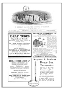 Nature : a Weekly Illustrated Journal of Science. Volume 96, 1916 January 20, [No. 2412]