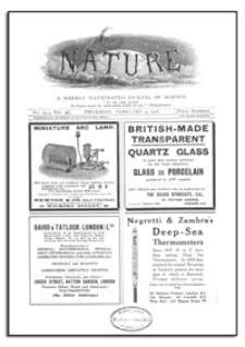 Nature : a Weekly Illustrated Journal of Science. Volume 96, 1916 February 3, [No. 2414]