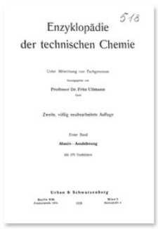 Enzyklopädie der technischen Chemie. Bd. 1. Abasin - Ausdehnung
