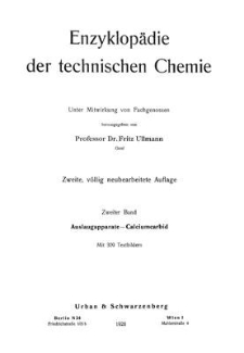 Enzyklopädie der technischen Chemie. Bd. 2. Auslaugapparate - Calciumcarbid