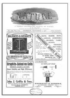 Nature : a Weekly Illustrated Journal of Science. Volume 102, 1918 September 5, [No. 2549]