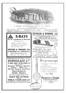 Nature : a Weekly Illustrated Journal of Science. Volume 105, 1920 May 20, [No. 2638]