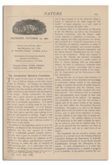 Nature : a Weekly Illustrated Journal of Science. Volume 108, 1921 October 13, [No. 2711]
