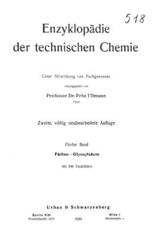 Enzyklopädie der technischen Chemie. Bd. 5. Färben - Glyoxyl säure