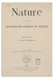 Nature : a Weekly Illustrated Journal of Science. Volume 116, 1925 July 18, [No. 2907]