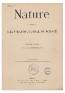 Nature : a Weekly Illustrated Journal of Science. Volume 118, 1926 July 24, [No. 2960]