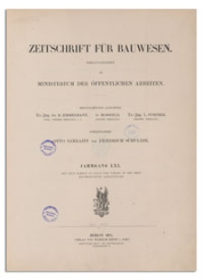 Zeitschrift für Bauwesen, Jr. LXI, 1911, H. 1-3