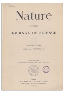 Nature : a Weekly Illustrated Journal of Science. Volume 126, 1930 July 12, [No. 3167]
