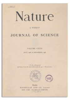 Nature : a Weekly Illustrated Journal of Science. Volume 122, 1928 August 4, [No. 3066]