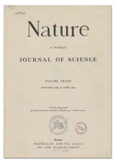 Nature : a Weekly Illustrated Journal of Science. Volume 123, 1929 April 20, [No. 3103]