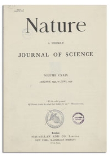 Nature : a Weekly Illustrated Journal of Science. Volume 129, 1932 January 23, [No. 3247]