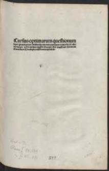 Cursus quaestionum super philosophiam Aristotelis / ed. Thomas Bricot