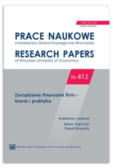 Zróżnicowanie płynności finansowej w zależności od wielkości przedsiębiorstwa. Prace Naukowe Uniwersytetu Ekonomicznego we Wrocławiu = Research Papers of Wrocław University of Economics, 2015, Nr 412, s. 66-79
