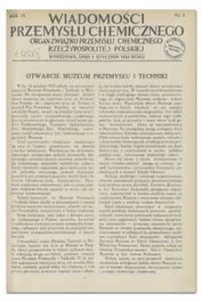 Wiadomości Przemysłu Chemicznego : Organ Związku Przemysłu Chemicznego Rzeczypospolitej Polskiej. R. IX, 1 maja 1934, nr 9