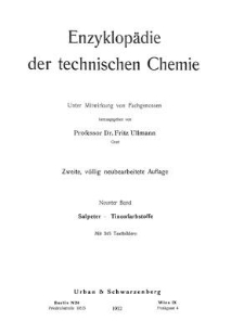 Enzyklopädie der technischen Chemie. Bd. 9. Salpeter - Tinonfarbstoffe