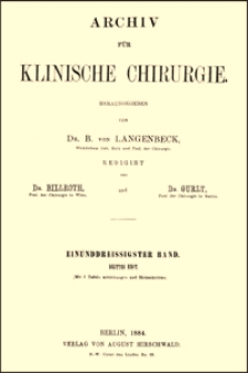 Über einige Modificationen des antiseptischen Verfahrens, Archiv für Klinische Chirurgie, 1884, Bd. 31, S. 435-488