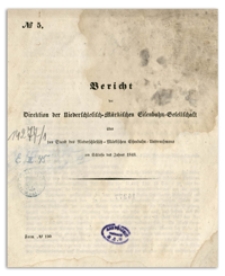 Bericht der Direktion der Niederschlesisch-Märkischen Eisenbahn-Gesellschaft über den Stand des Niederschlesisch- Märkischen Eisenbahn-Unternehmens am Schlusse des Jahres 1848.