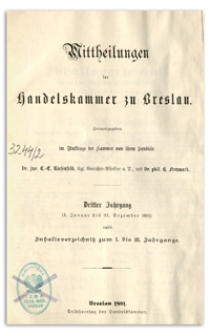 Mitteilungen der Handelskammer zu Breslau, 1901, Nr 1-12