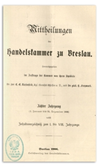 Mitteilungen der Handelskammer zu Breslau, 1906, Nr 1-12