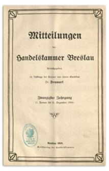 Mitteilungen der Handelskammer zu Breslau, 1918, Nr 1-12
