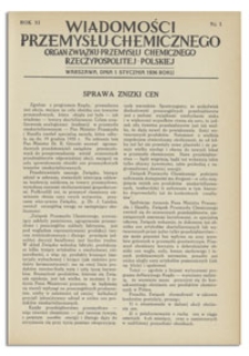 Wiadomości Przemysłu Chemicznego : Organ Związku Przemysłu Chemicznego Rzeczypospolitej Polskiej. R. XI, 15 stycznia 1936, nr 2