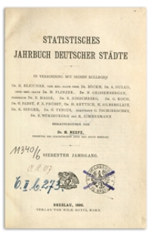 Statistisches Jahrbuch Deutscher Städte. Jg. 7