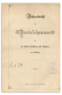 Jahres-Bericht der Handelskammer für die Kreise Hirschberg und Schönau zu Hirschberg für das Jahr 1861