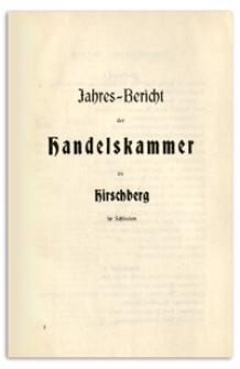 Jahresbericht der Handelskammer zu Hirschberg in Schlesien über das Jahr 1906