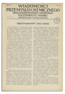 Wiadomości Przemysłu Chemicznego : Organ Związku Przemysłu Chemicznego Rzeczypospolitej Polskiej. R. X, 15 stycznia 1935, nr 2
