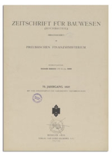 Zeitschrift für Bauwesen, Jr. 75, 1925, H. 1-3