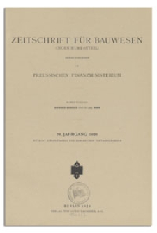 Zeitschrift für Bauwesen : Ingenieurbauteil, Jr. 76, 1926, H. 1-3