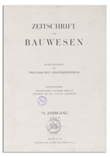 Zeitschrift für Bauwesen, Jr. 78, 1928, H. 4