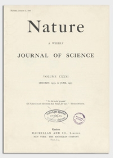 Nature : a Weekly Journal of Science. Volume 131, 1933 January 7, No. 3297